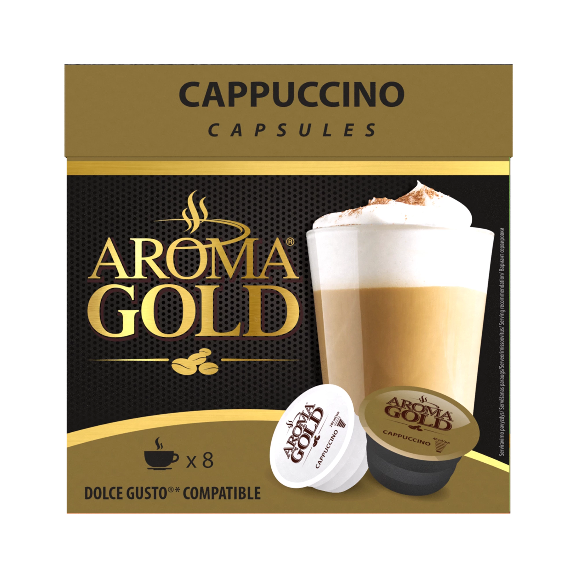 Cappuccino-Kaffee kompatibel mit Dolce Gusto X (8 + 8) – Aroma Gold