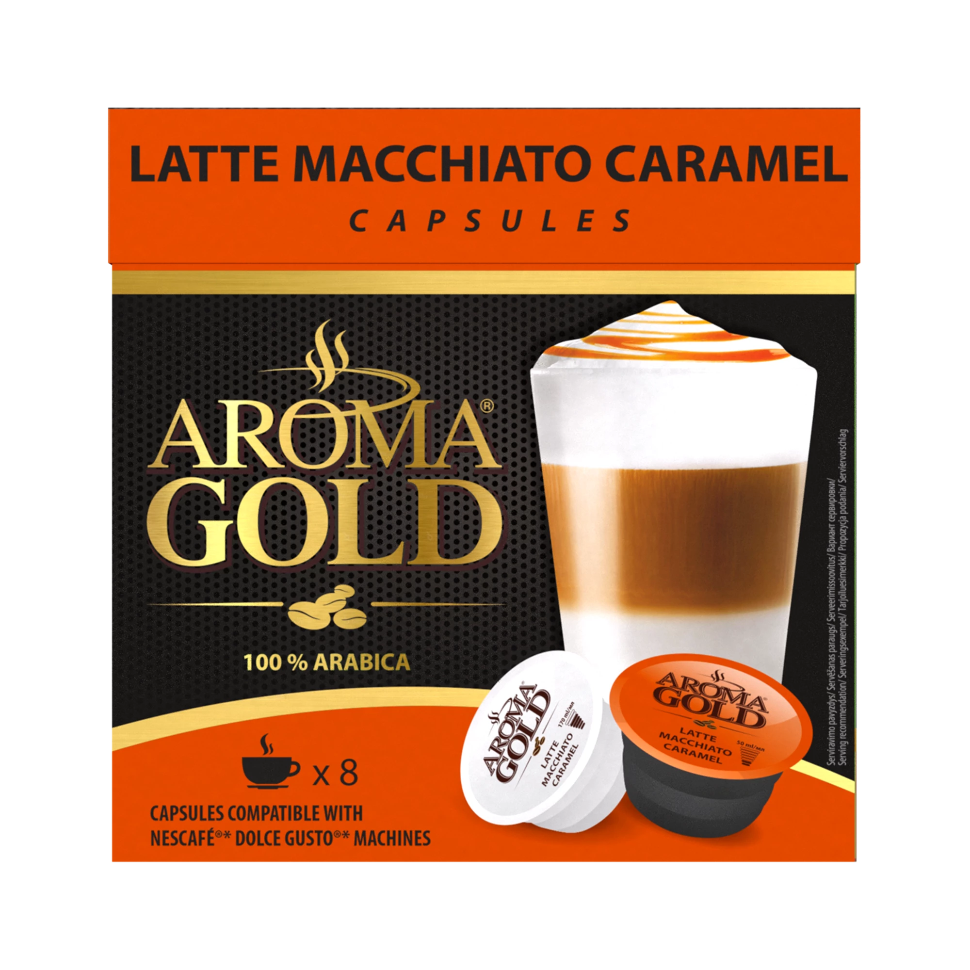 Café Latte Caramell Compatibel Dolce Gusto X (8 + 8) - Aroma Goud