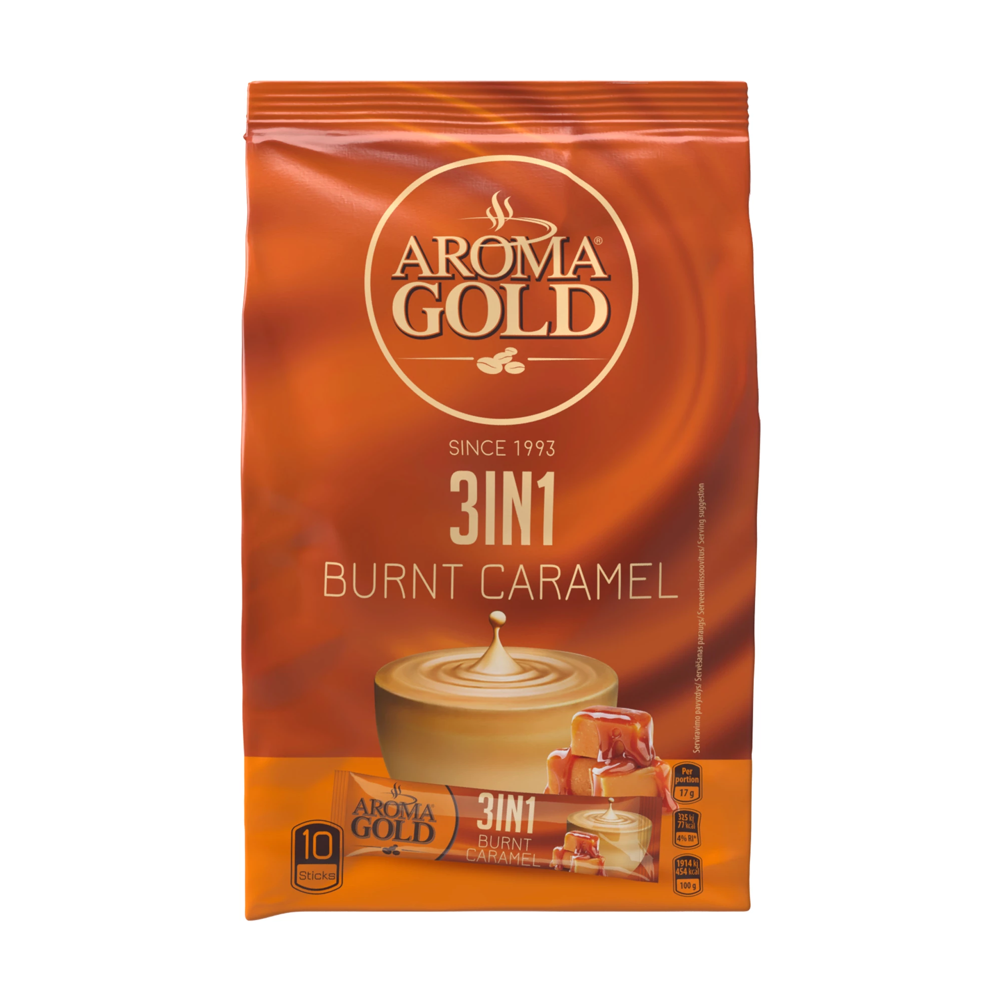 Instant Coffee Caramel (brunt Caramel) 3in1 X10 - Aroma Gold