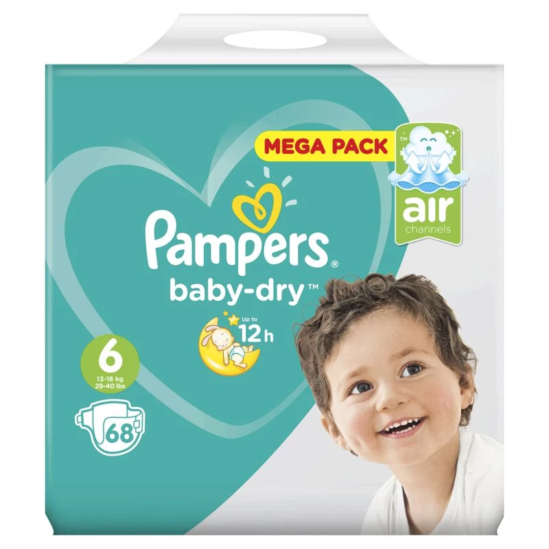 Couches baby dry T6 X68 - PAMPERS