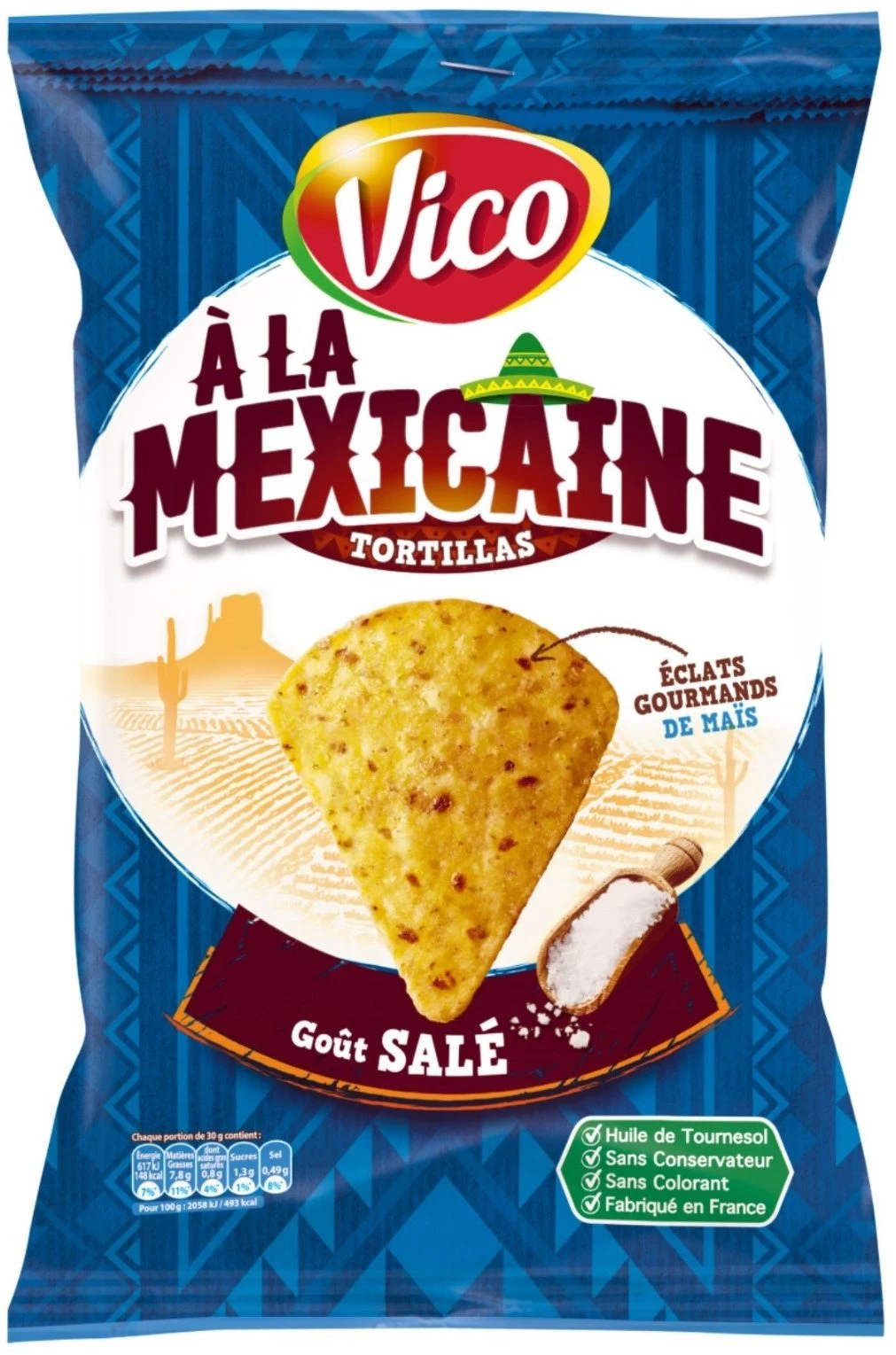 Tortillas à la mexicaine goût salé 150g - VICO