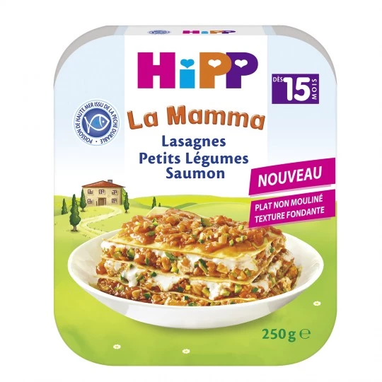 Plat bébé lasagnes/ légumes/ saumon dès 15 mois 250g - HIPP