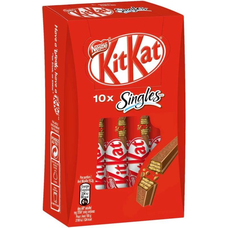 KitKat singles X10 152g - NESTLE