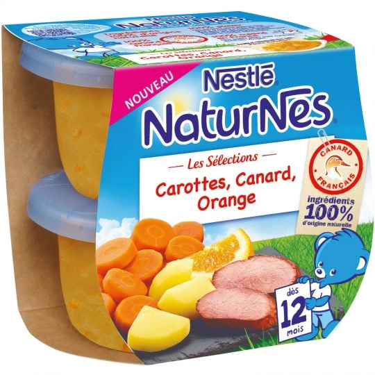 Plat bébé carottes/ canard/ orange dès 12 mois 2x200g - NESTLE