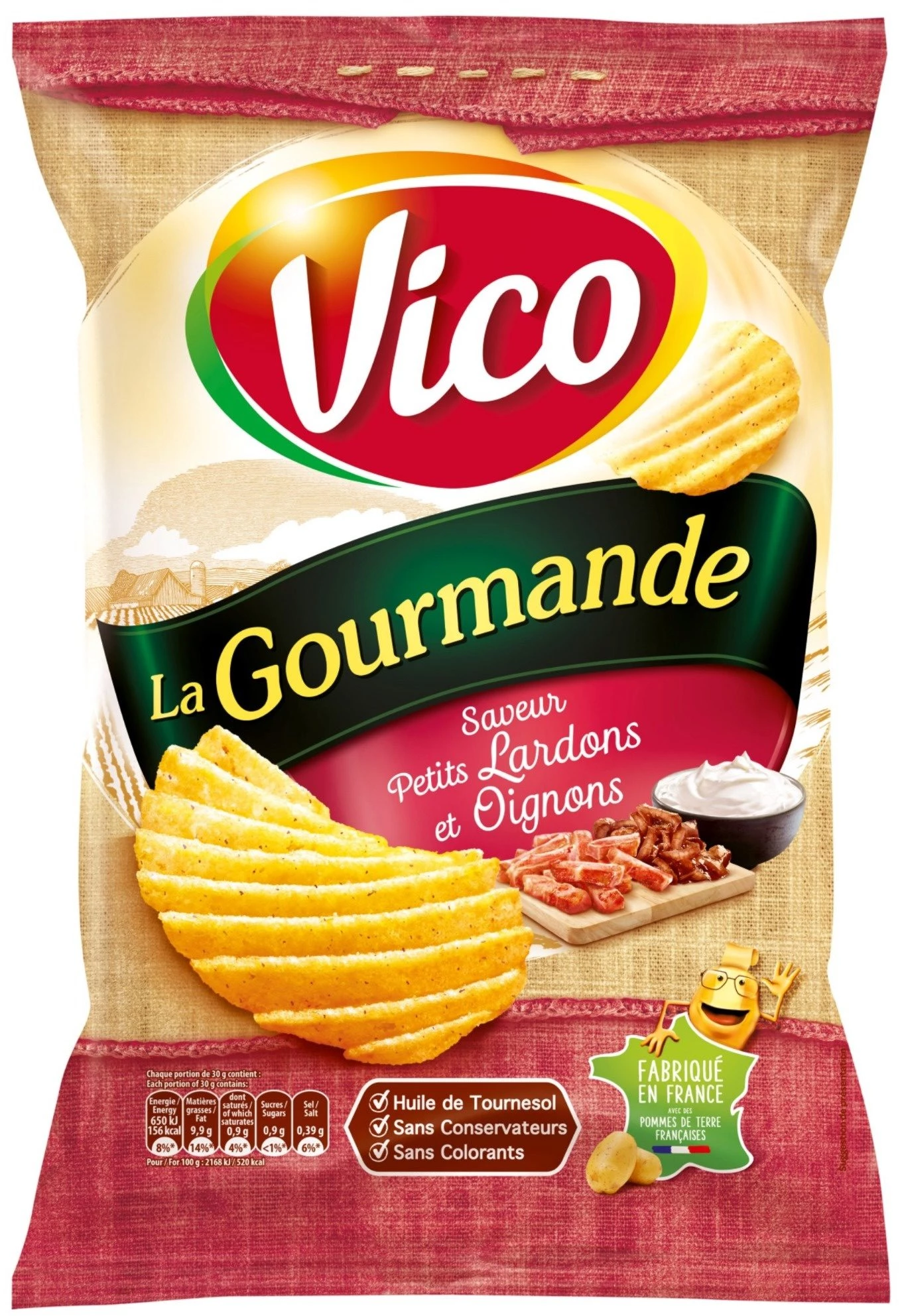Chips la gourmande saveur petits lardons et oignons 120g - VICO