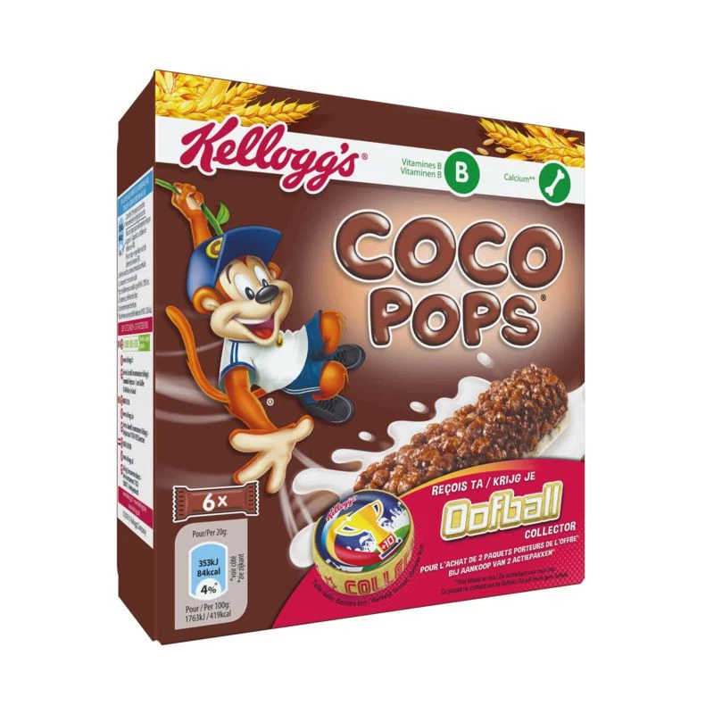 Barrette di cereali Coconut Pops 6x20g - KELLOGG'S