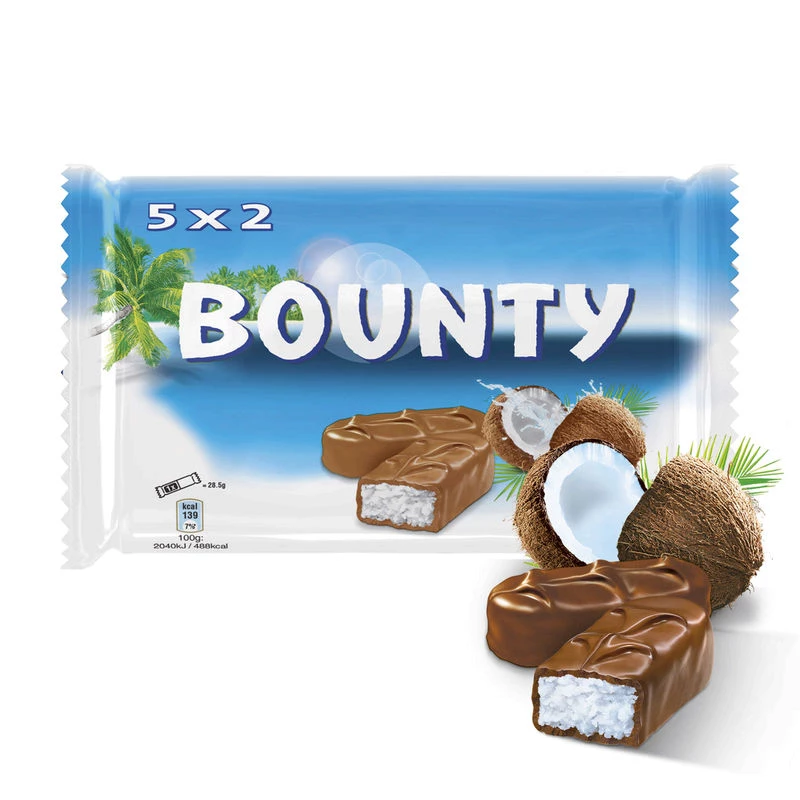 Coconut chocolate bars 5X2 285g - BOUNTY