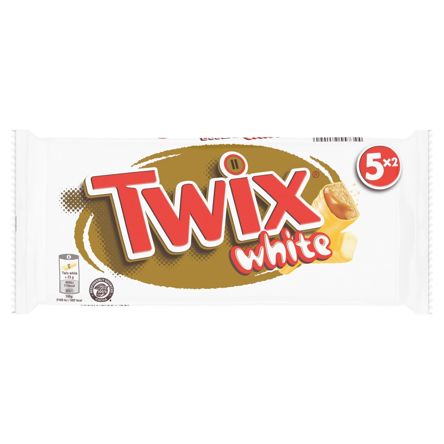 Chocolate bars cookies coated with white chocolate and caramel 5x46g - Twix