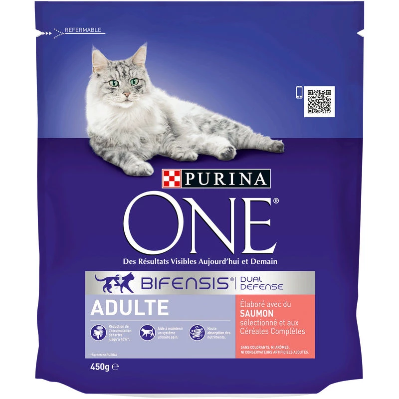 Крокеты для взрослых кошек с лососем 450 г - PURINA ONE