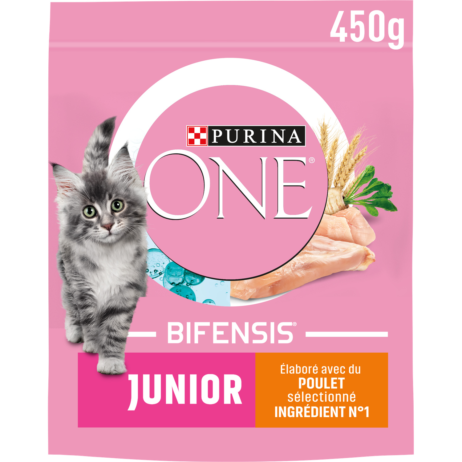 One Junior droog kattenvoer, kip & granen 450 g - PURINA