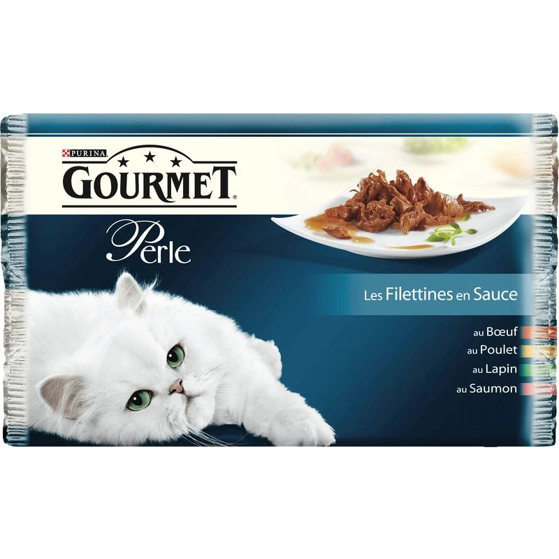 Perle Fillettine 猫粮配美味酱 4x85g - PURINA