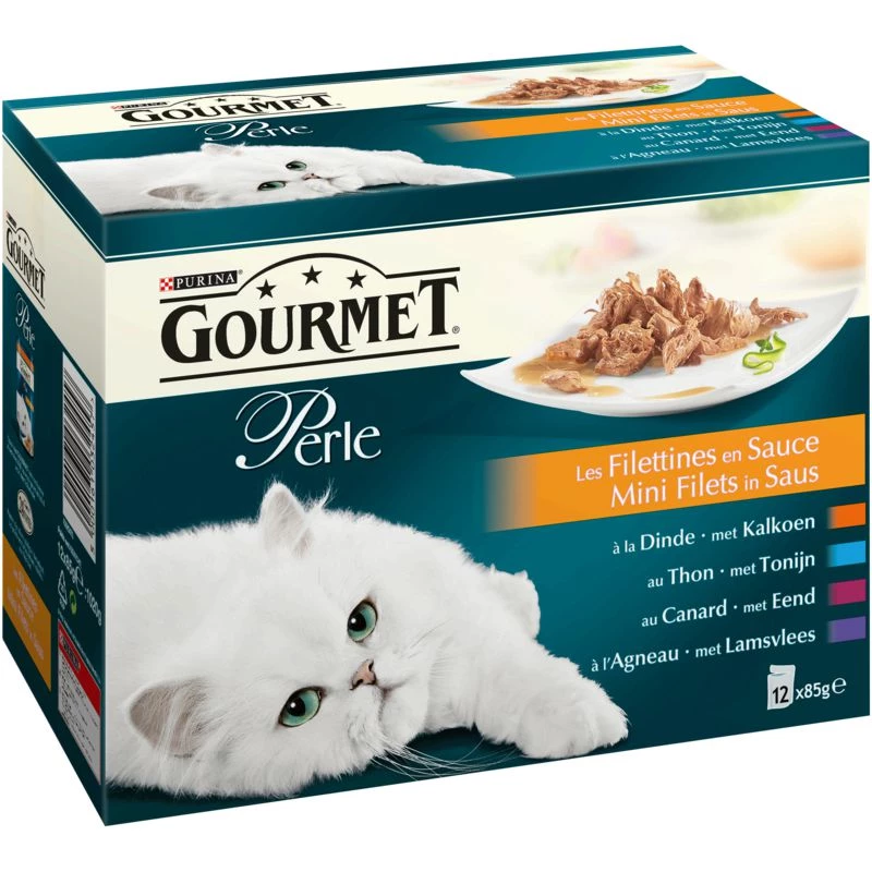 Pâtée pour chats Les Filettines en sauce GOURMET 12x85g - PURINA