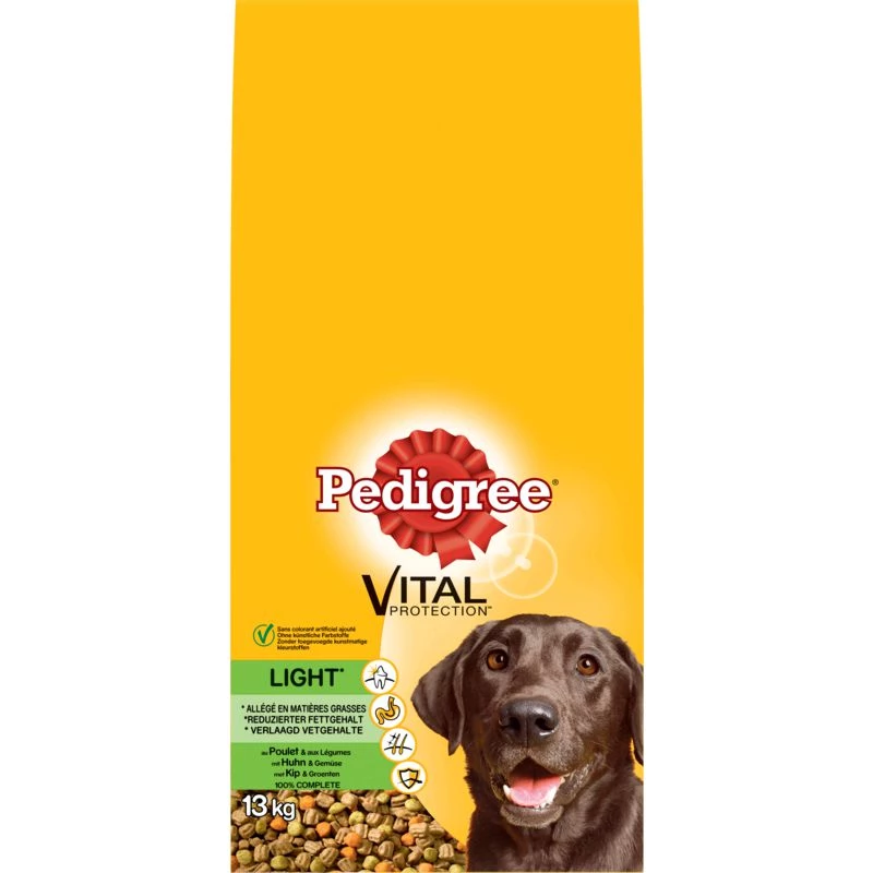 Croquettes pour chiens moyens et grands chiens light à la volaille 13 kg - PEDIGREE