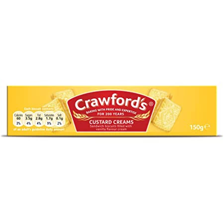 Biscuit Fourré à la crème Anglaise, 150g - CRAWFORDS