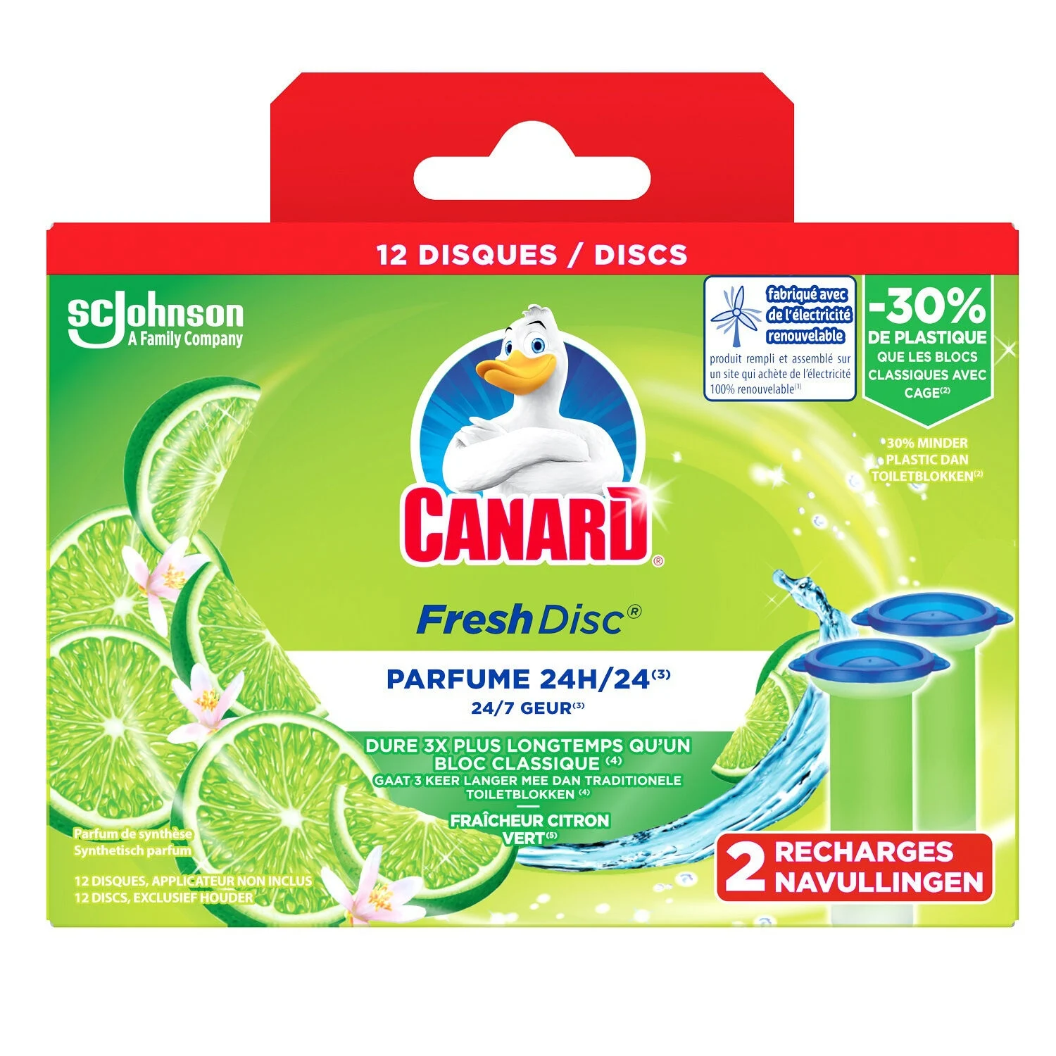 Bloc Wc Fresh Disc Citron Vert Lot De 2 - Canard