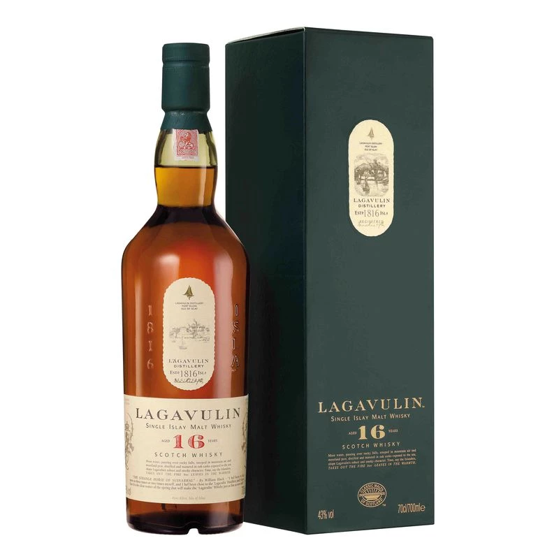 Scotch Whisky single malt Islay 16 ans, 43°, bouteille de 70cl, LAGAVULIN