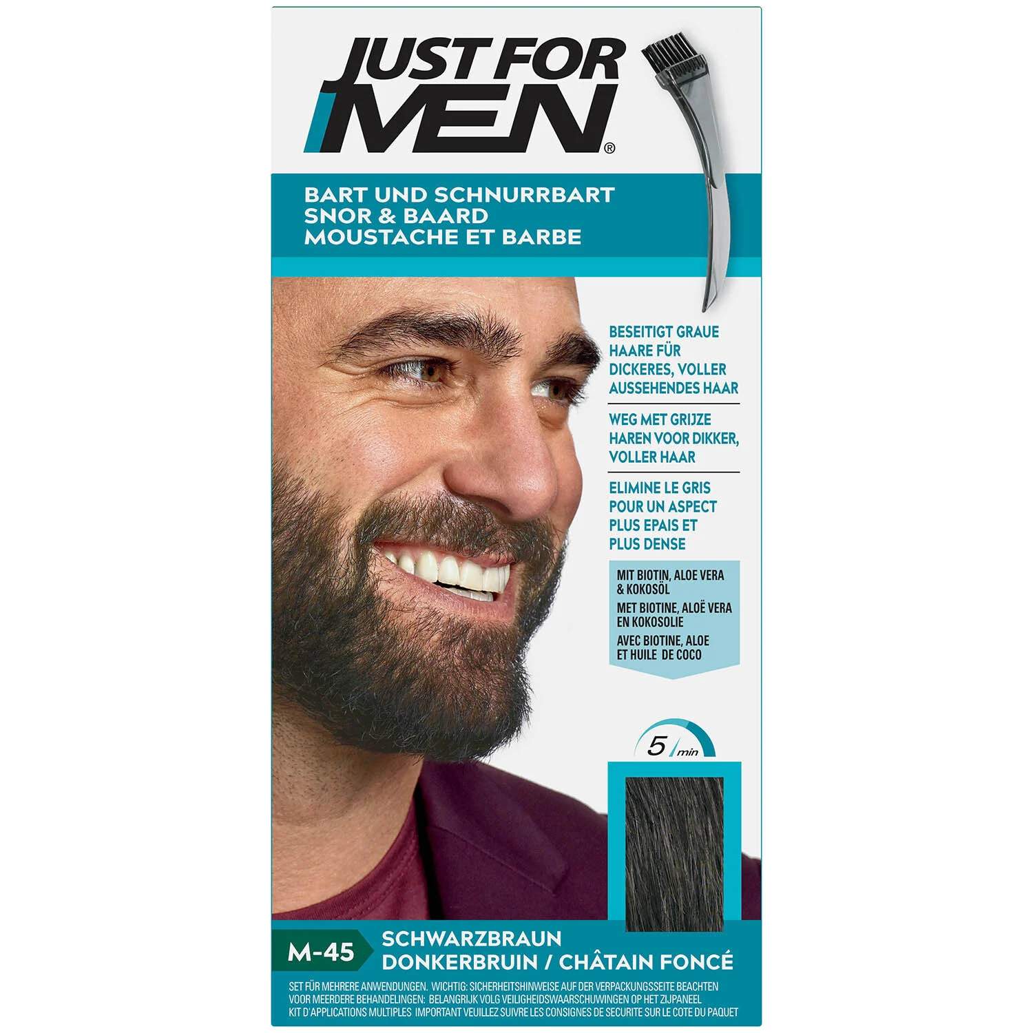 Coloration Gel Moustache Et Barbe Chatain Foncé 28g - Just For Men