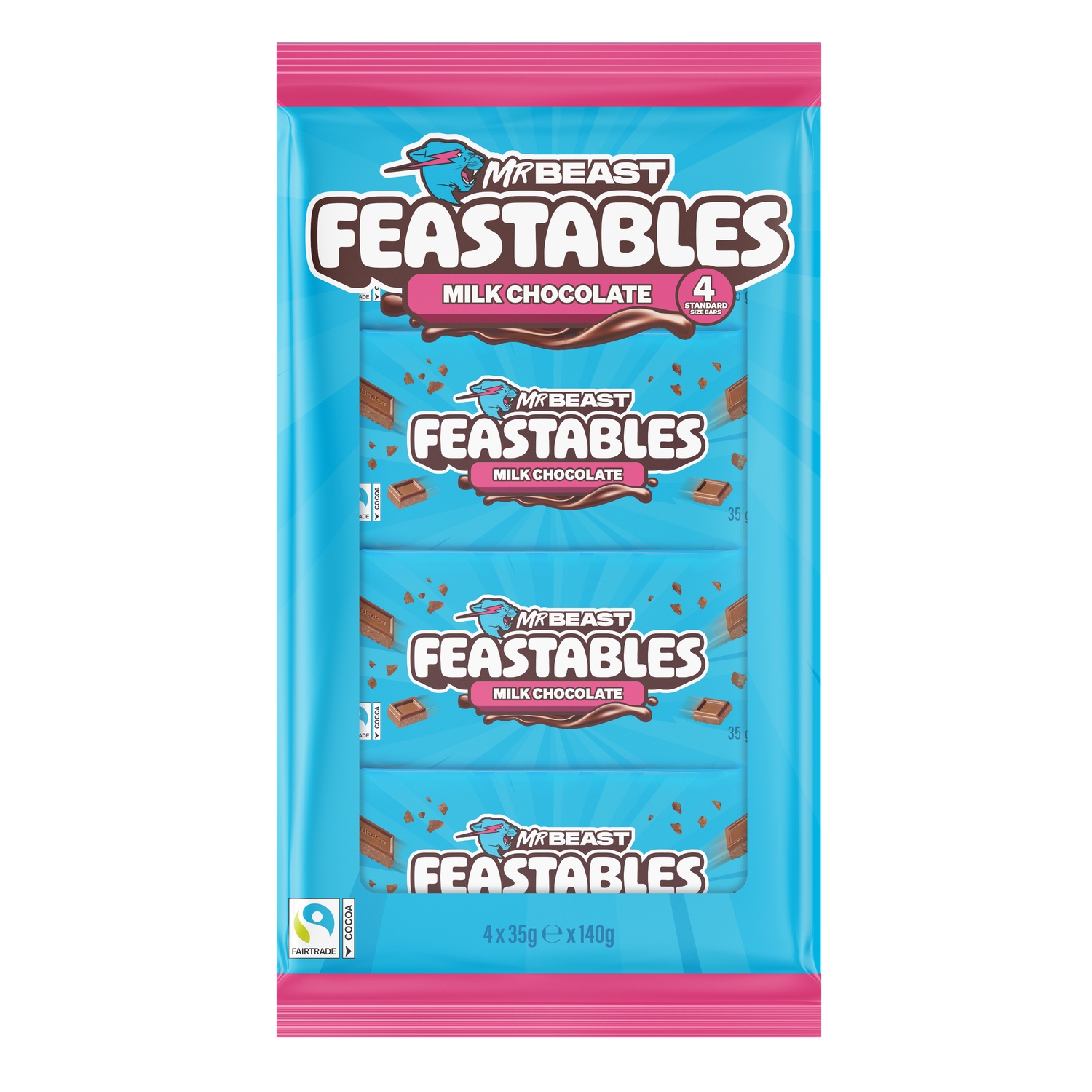 Tablettes de chocolat au lait 4 x 35 g - FEASTABLES