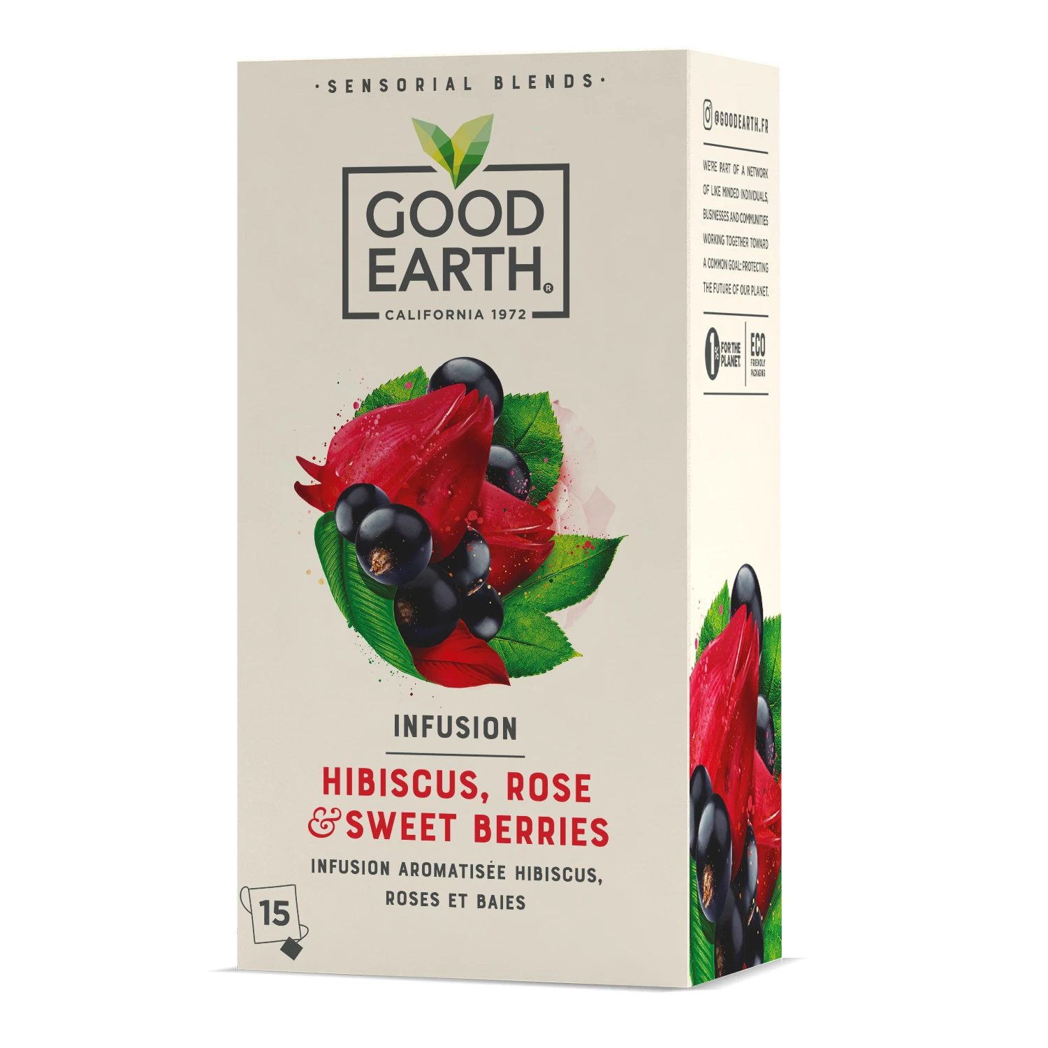 Infusion hibiscus rose sweet berries 15 sachets 42g - GOOD EARTH