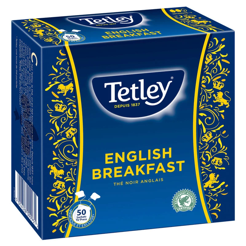 Boîte De 50 Sachets Tetley Tir Press Englisches Frühstück