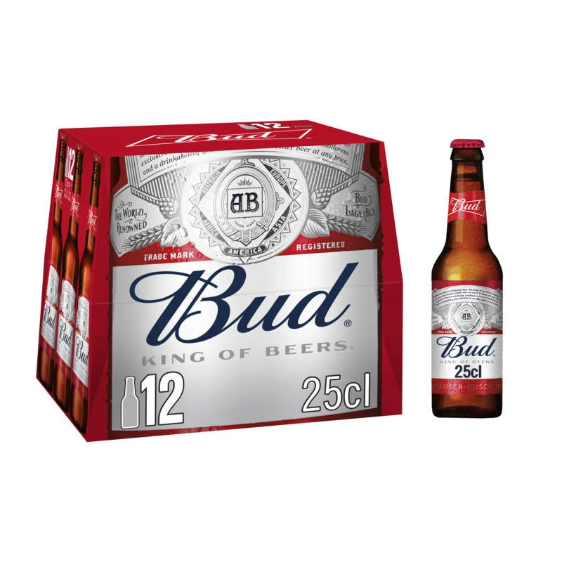 Bia ya blonde, 12x25cl - BUD