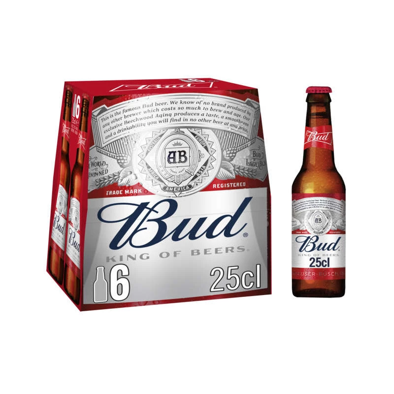 Blonde beer, 6x25cl - BUD
