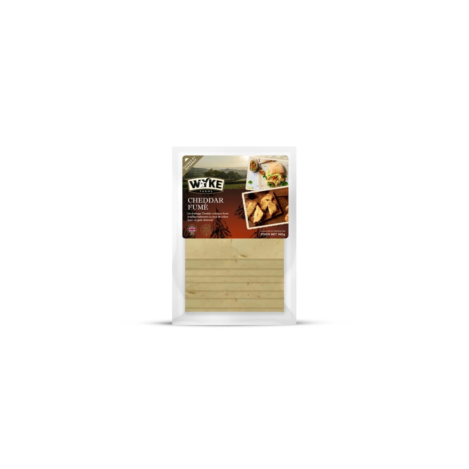 Formaggio Cheddar Affumicato a Fette 160g - Wyke Farms