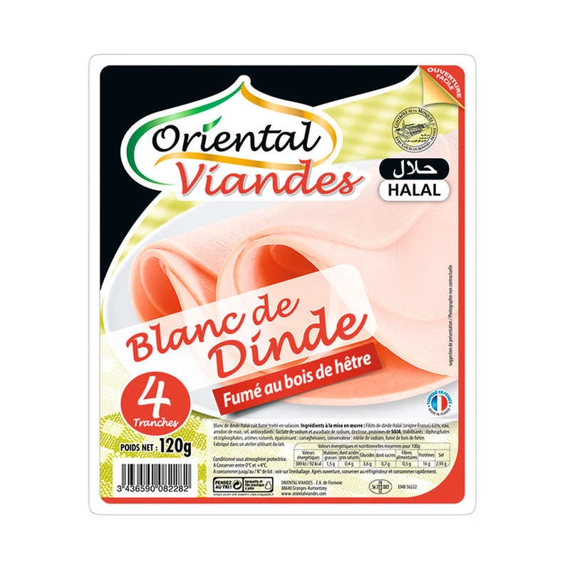 Blanc Dinde Fume Halal 4t 120g