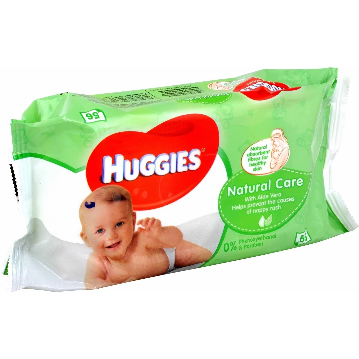 Baby Wipes Natural Care with Aloe Vera 56 Pcs - HUGGIES