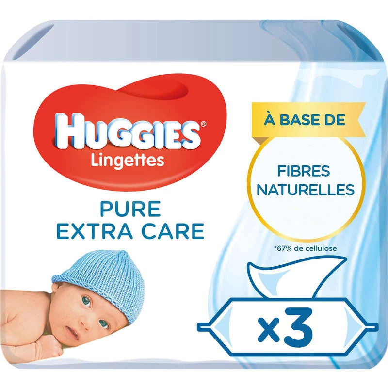 Lingettes puro cuidado extra 3x56 - HUGGIES