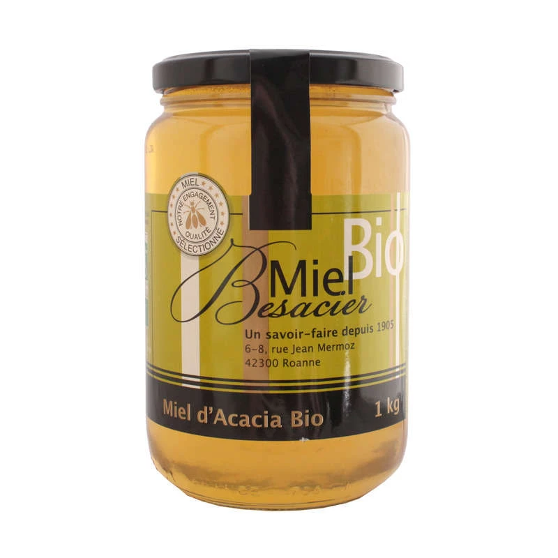 Organic Acacia Honey Glass Jar 1kg
