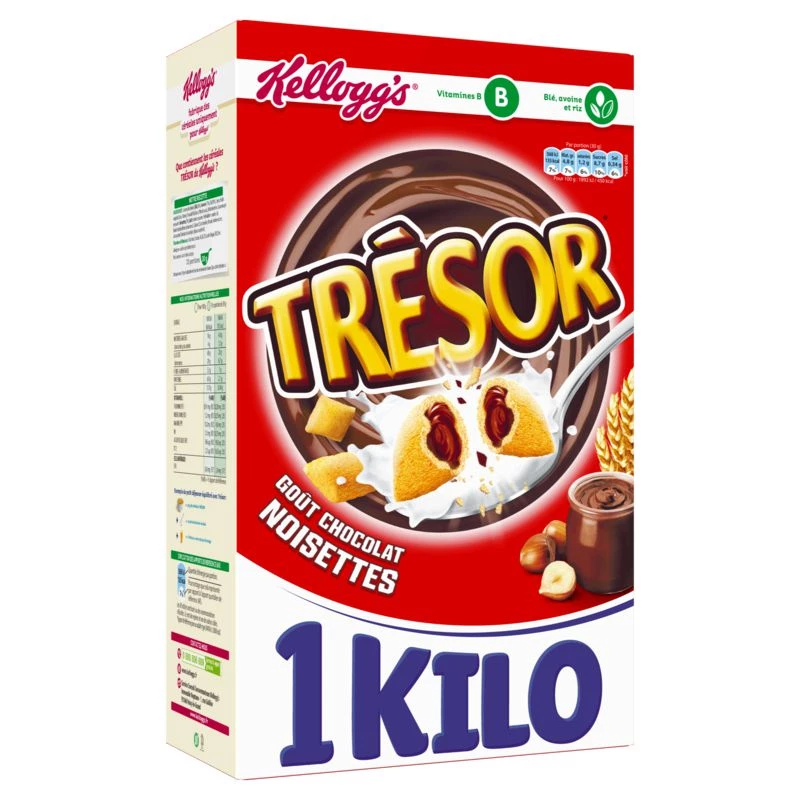 Trésor Chocolate Hazelnut Cereals 1kg - kellogg's