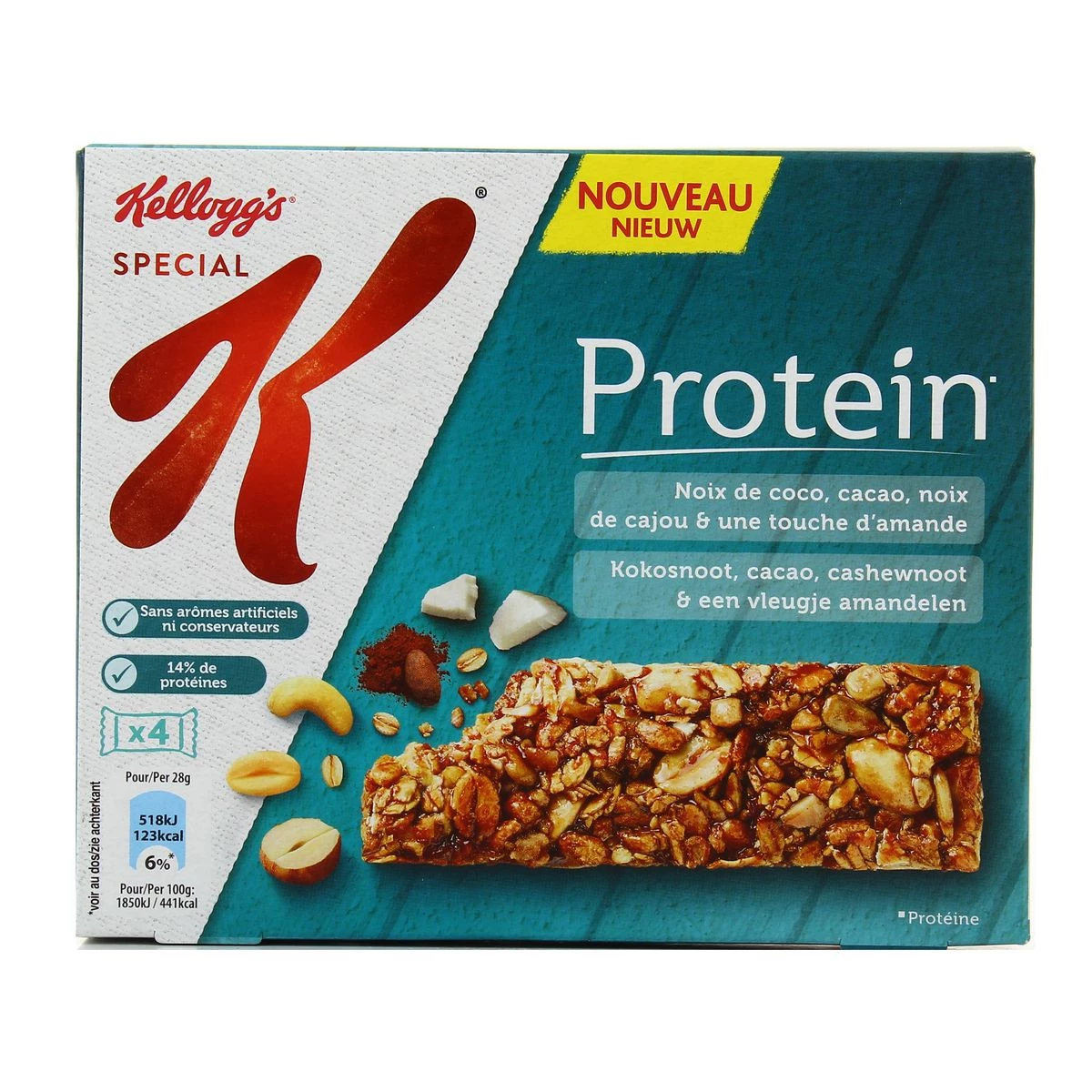 Батончики Special K с кокосом, какао и хлопьями кешью, 4x28 г - KELLOGG'S