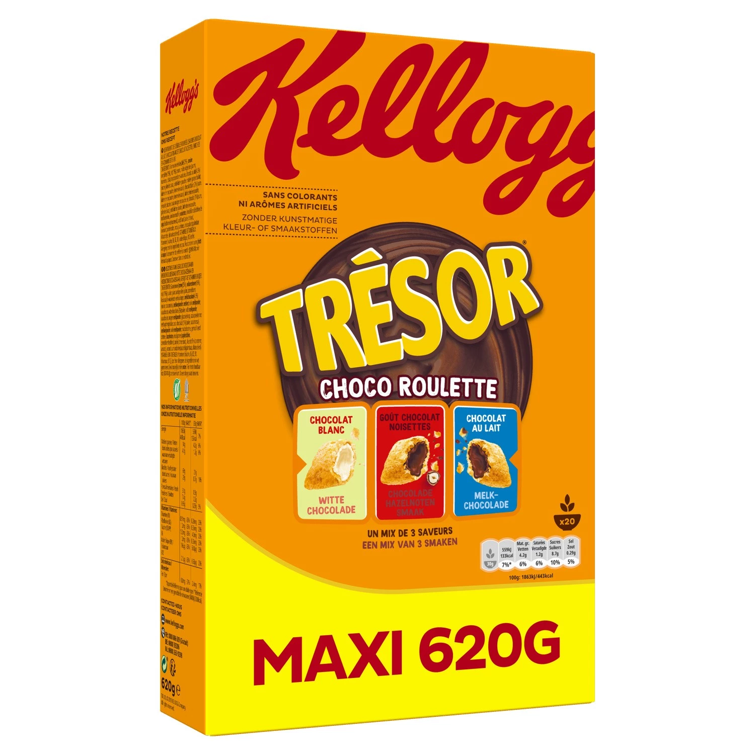 تريزور شوكو روليت حبوب الإفطار، 620 جرام - KELLOGG'S