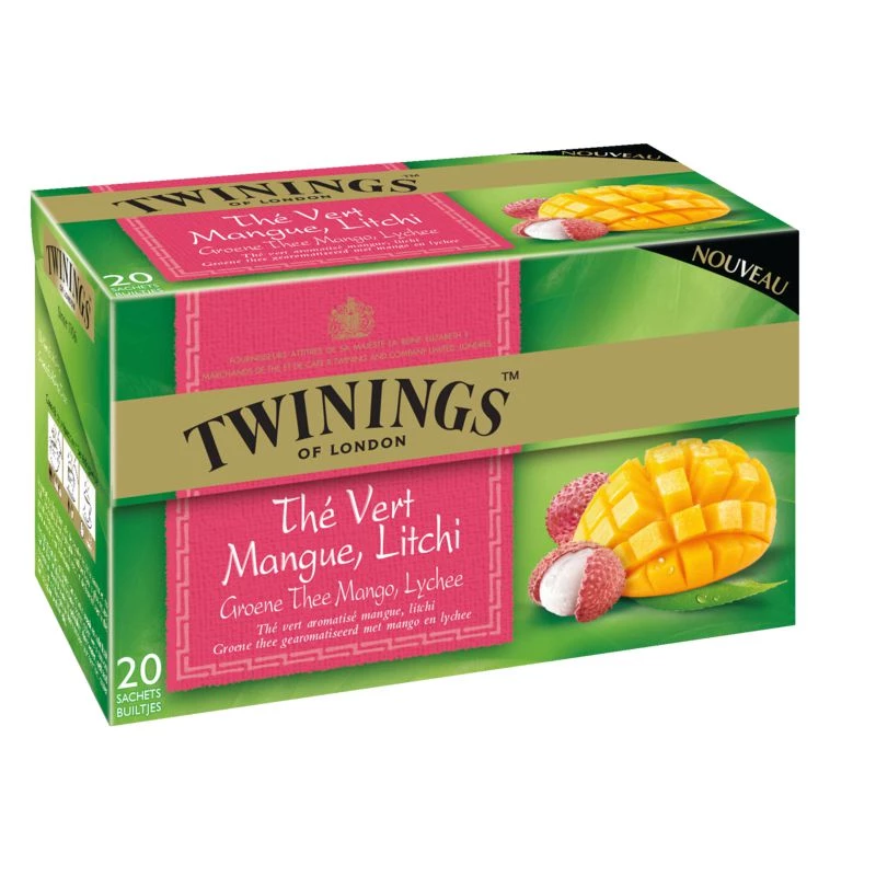 مانجو ليتشي شاي أخضر ×20 30 جرام - TWININGS