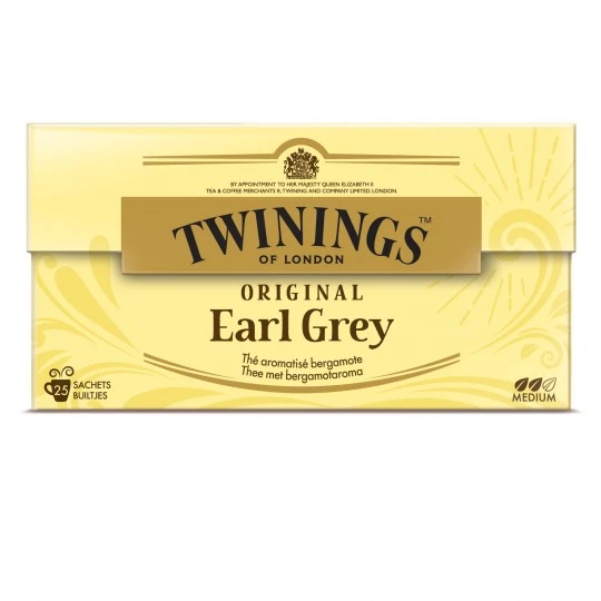 شاي إيرل جراي الأصلي بنكهة البرغموت ×25 50 جرام - TWININGS