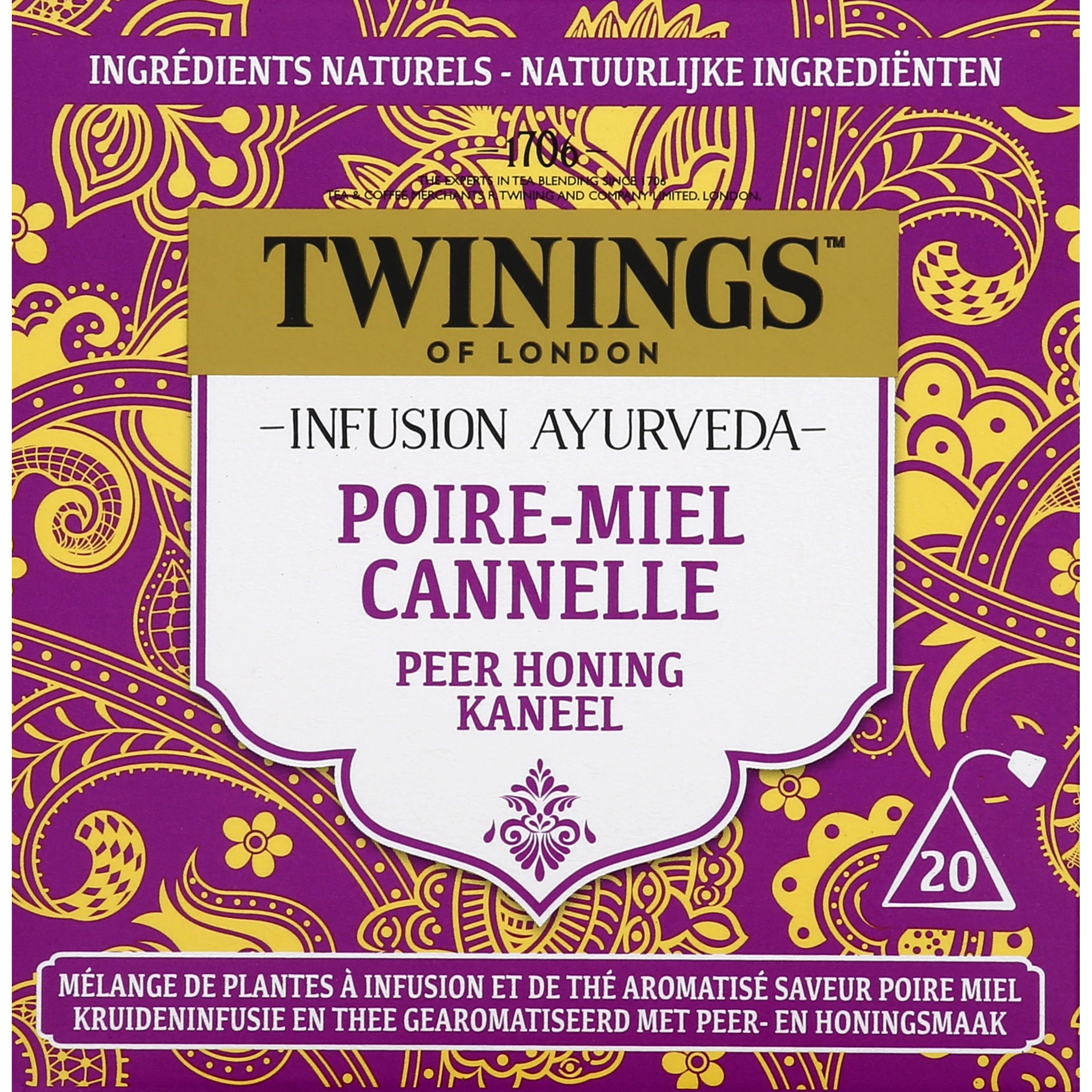 Infusión Ayurveda Pera, Miel, Canela x20, 36g - TWINNINGS