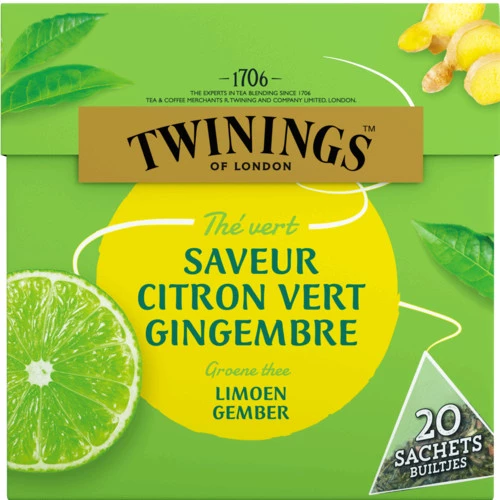 Té Verde Sabor Lima Jengibre 20s 32g - TWINNINGS