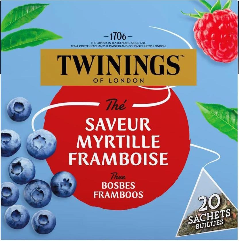 Thé saveur Myrtille Framboise x20 30g - TWININGS