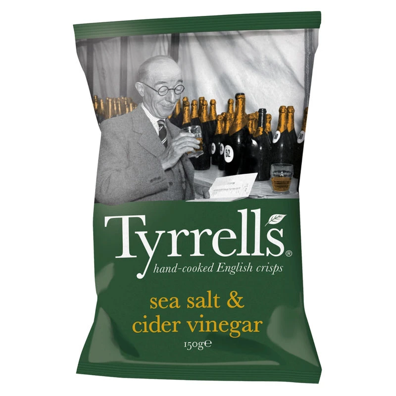 Sea Salt and Cider Vinegar Potato Chips, 150g - TYRRELLS