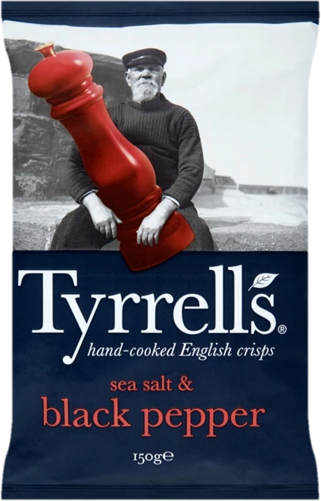 Chips Sel de Mer et Poivre Noir, 150g - TYRRELL'S