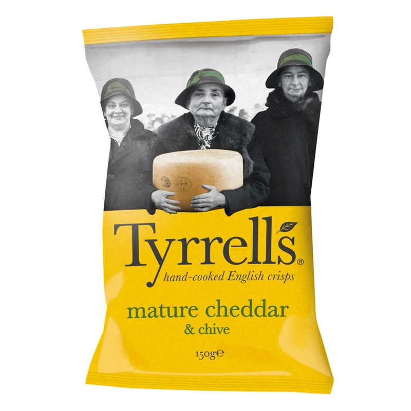 Patatine Nature Cheddar ed Erba Cipollina 150g - TYRRELL'S