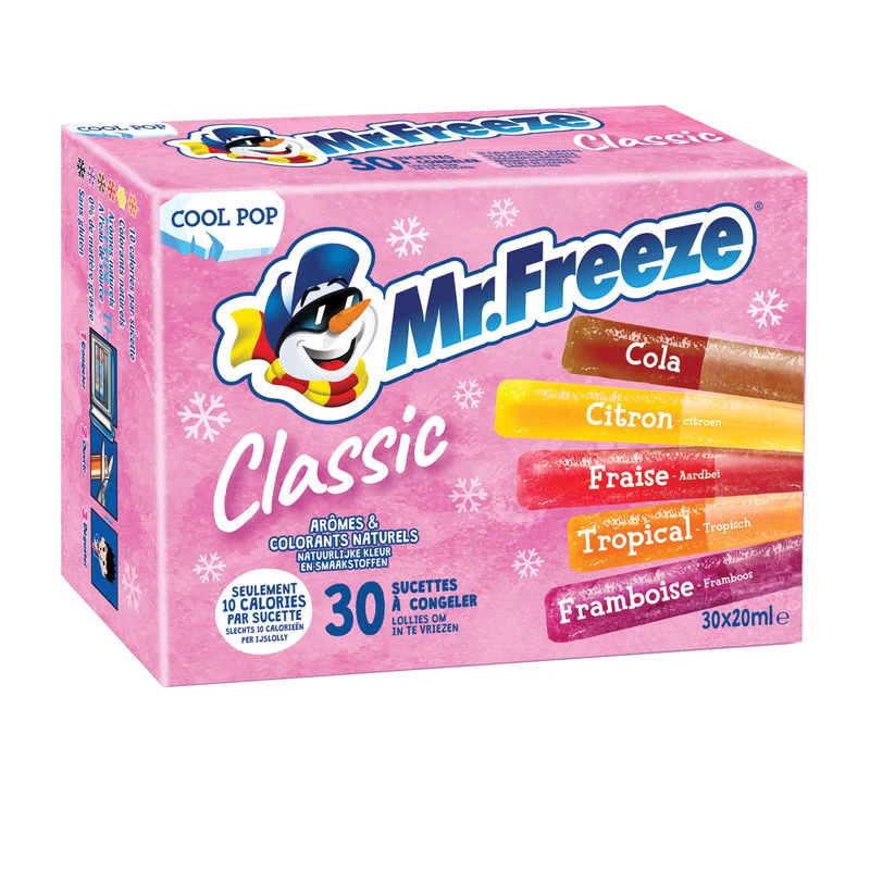 Sucettes à congeler parfums assortis 30x20ml - MR. FREEZE