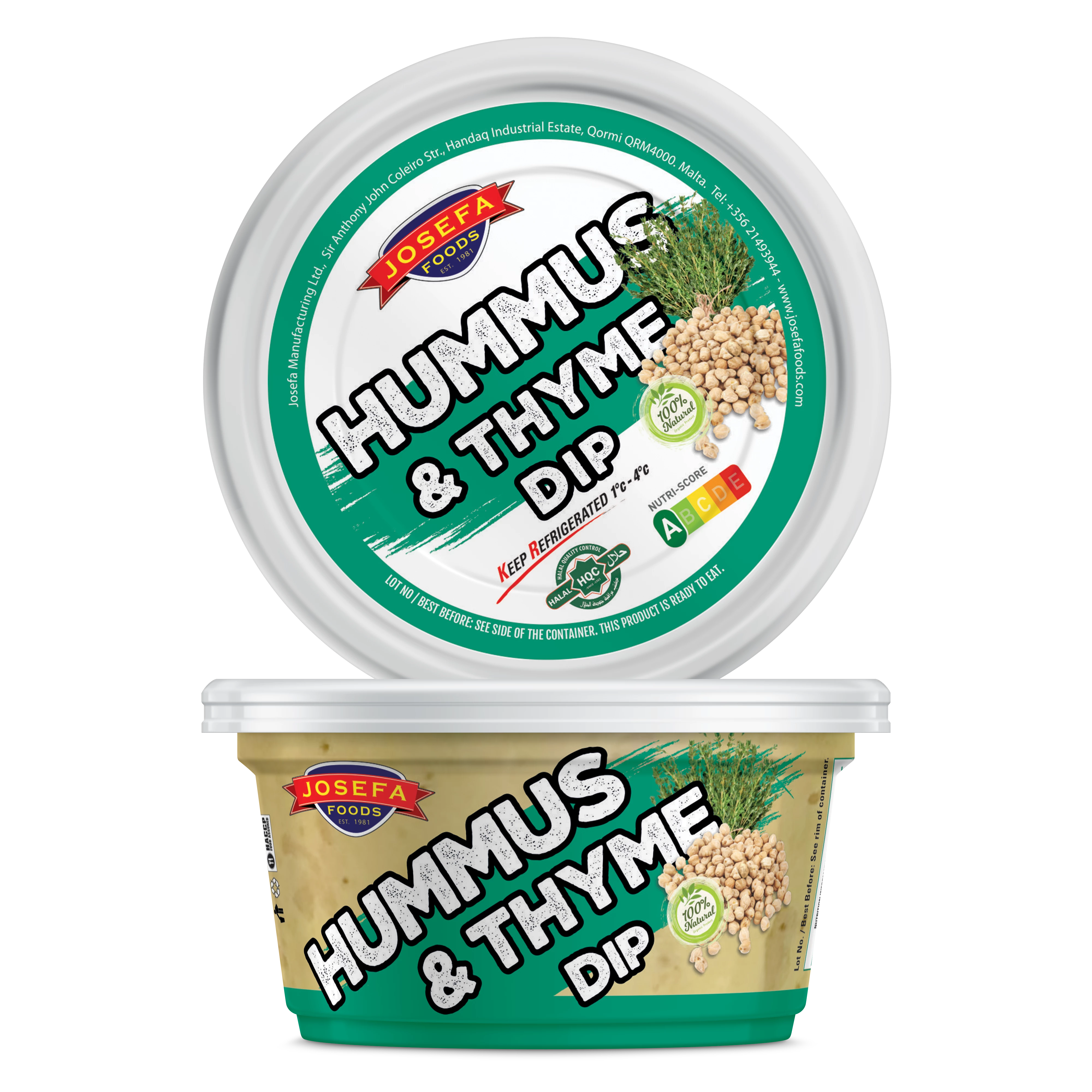 Za'atar Hummus Dip, 195g - JOSEFA