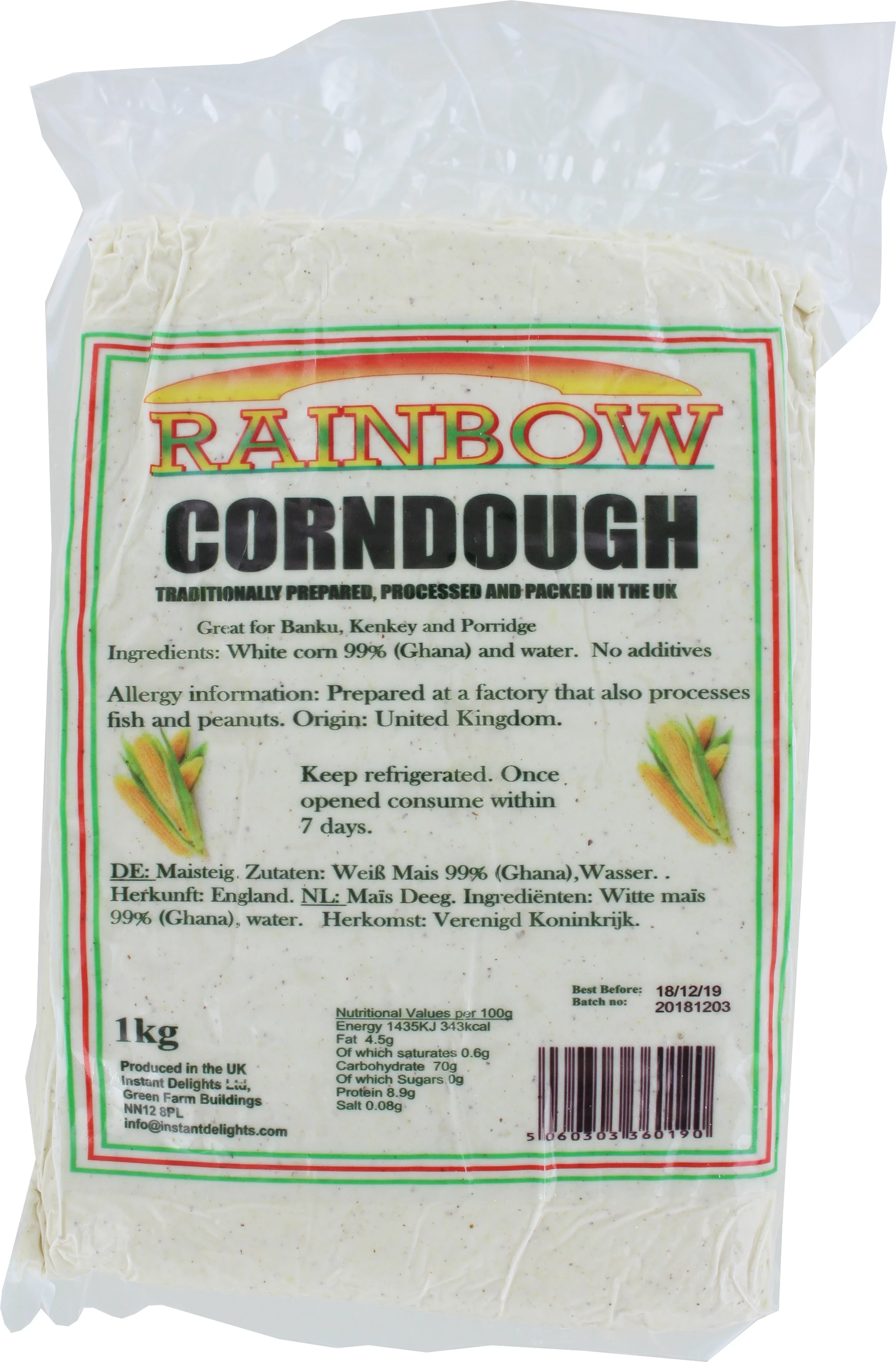 Corn Dough 12 X 1 Kg - Rainbow