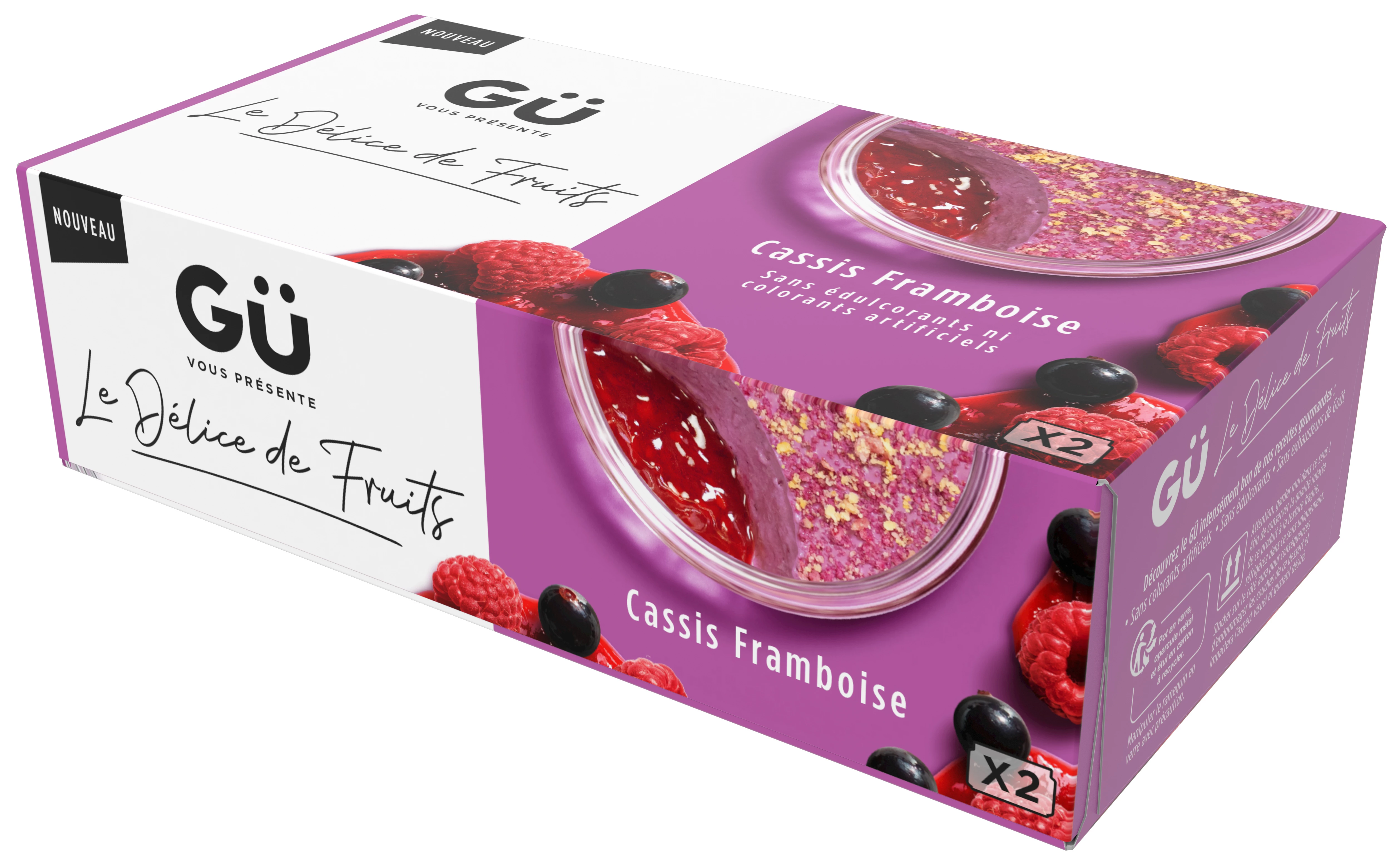 Gu Delic Cassis Framb 2x77g