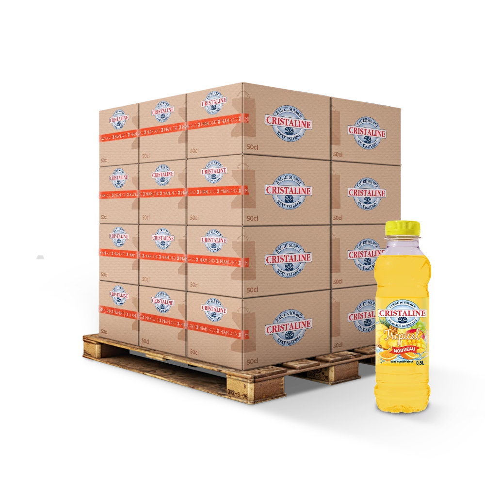 Source water Tropical taste 50cl fr x24 - CRISTALINE