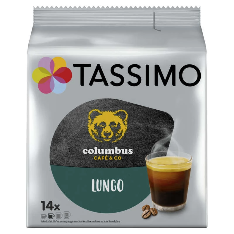 Café Lungo Columbus X14 Vainas 90g - TASSIMO