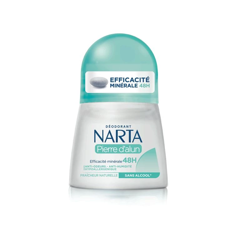Deodorante roll-on Femm 24h Pietra di allume freschezza naturale 50ml - NARTA