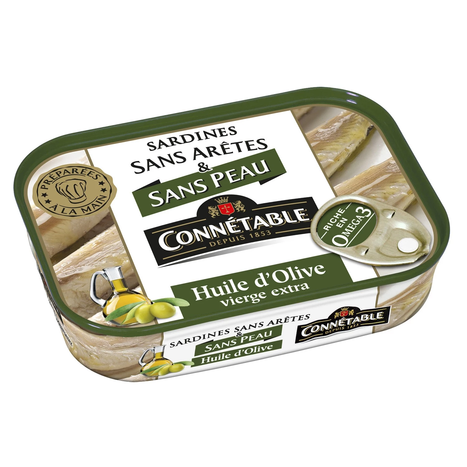 Sardines in Extra Virgin Olive Oil, Skinless and Boneless, 140g -CONNÉTABLE